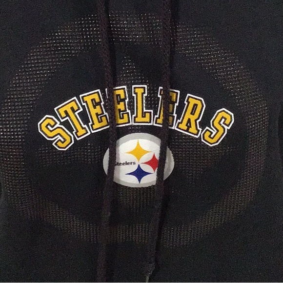 NFL PITTSBURGH STEELERS Black Hoodie, Drawstring, Kangaroo Pouch on Front - Picture 6 of 10